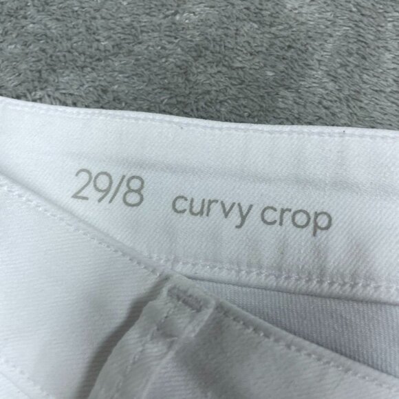 Ann Taylor LOFT 29/8 Womens White Curvy Crop Jeans Frayed Hem a0944 - Picture 6 of 11